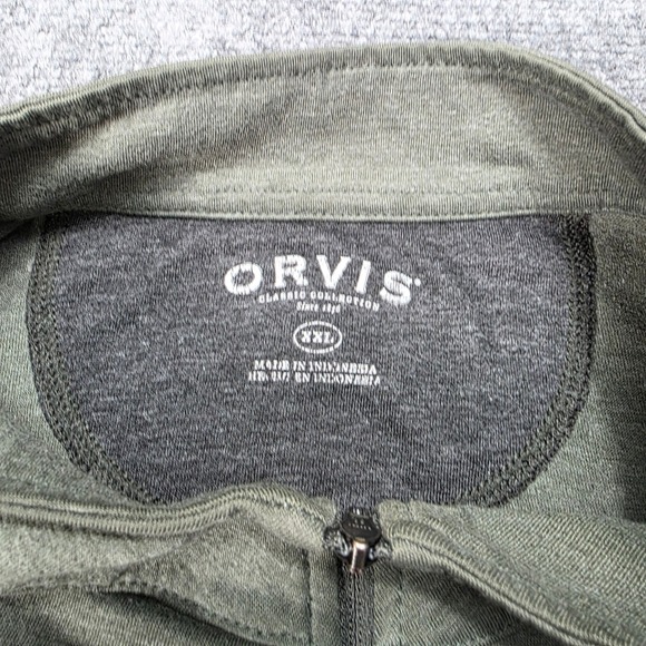 Orvis Men's XXL Green Quarter Zip Pullover Long Sleeve Performance Shirt - Picture 3 of 8